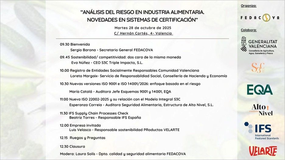 ANÁLISIS DEL RIESGO EN INDUSTRIA ALIMENTARIA Y NOVEDADES EN SISTEMAS DE CERTIFICACIÓN